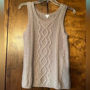 J. Crew Tan Cable Knit Sleeveless Sweater Tank